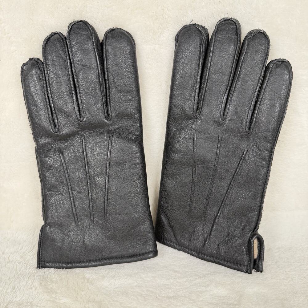 Gates Men’s Black Genuine Leather Thinsulate Lined Gloves Medium Classic Winter